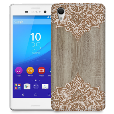 Skal till Sony Xperia M4 Aqua - Trä - Mandala