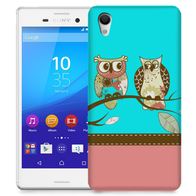 Skal till Sony Xperia M4 Aqua - Ugglor i träd