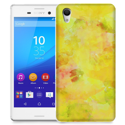 Skal till Sony Xperia M4 Aqua - Vattenfärg - Gul