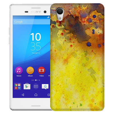 Skal till Sony Xperia M4 Aqua - Vattenfärg - Gul/Blå