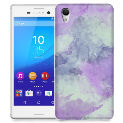 Skal till Sony Xperia M4 Aqua - Vattenfärg - Lila/Ljusblå
