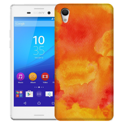 Skal till Sony Xperia M4 Aqua - Vattenfärg - Orange