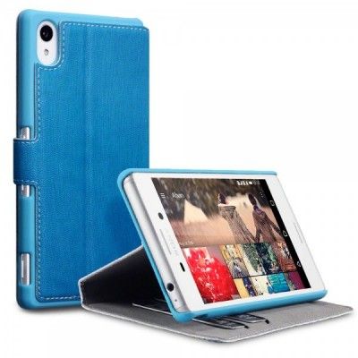 Slim Book Plånboksfodral till Sony Xperia M4 Aqua - Blå
