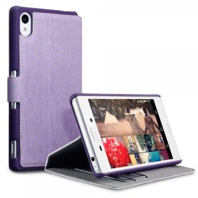 Slim Book Plånboksfodral till Sony Xperia M4 Aqua - Lila