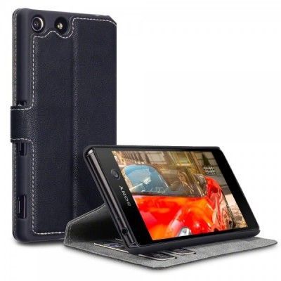 Slimmat Plånboksfodral till Sony Xperia M5 - Svart