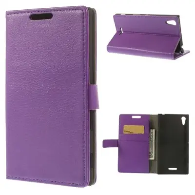 Litchi Plånboksfodral till Sony Xperia T3 (Lila)