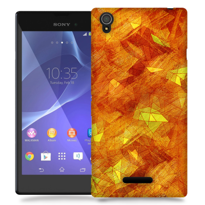 Skal till Sony Xperia T3 - Borstat - Röd/Orange