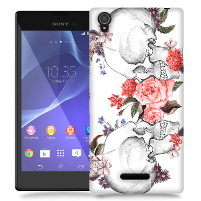 Skal till Sony Xperia T3 - Dödskallar rosor