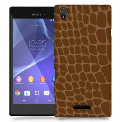 Skal till Sony Xperia T3 - Fläckar - Brun