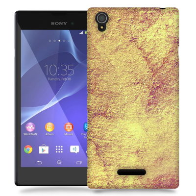 Skal till Sony Xperia T3 - Grunge texture - Gul