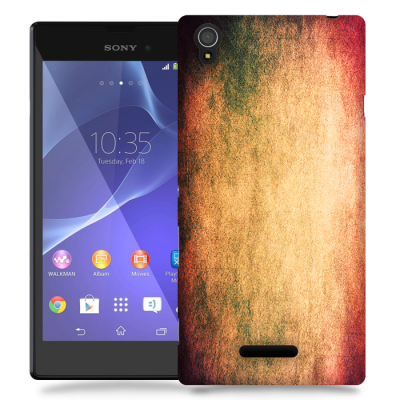 Skal till Sony Xperia T3 - Grunge texture - Orange