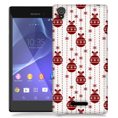 Skal till Sony Xperia T3 - Juldekor - Vit/Röd