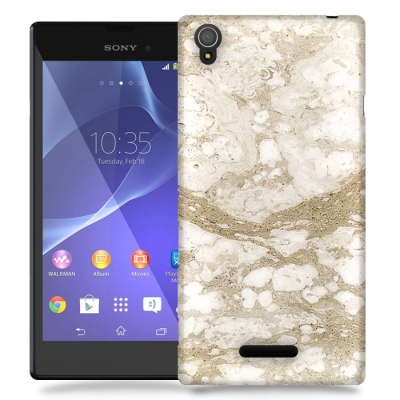Skal till Sony Xperia T3 - Marble - Beige