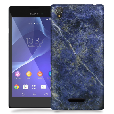 Skal till Sony Xperia T3 - Marble - Blå