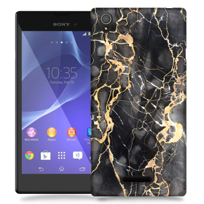 Skal till Sony Xperia T3 - Marble - Grå