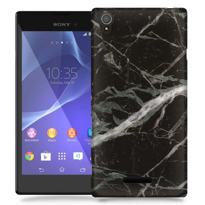Skal till Sony Xperia T3 - Marble - Svart