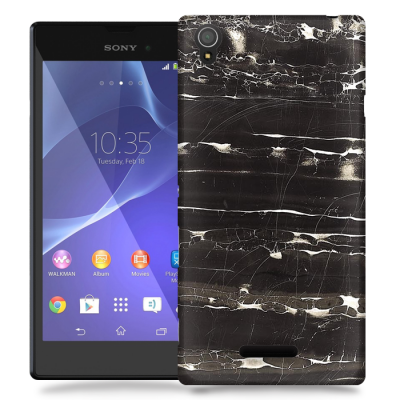 Skal till Sony Xperia T3 - Marble - Svart