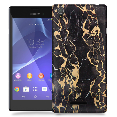 Skal till Sony Xperia T3 - Marble - Svart