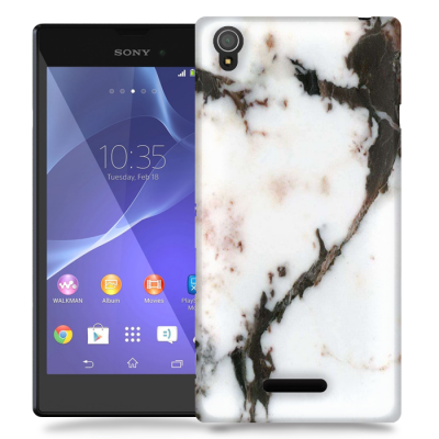 Skal till Sony Xperia T3 - Marble - Vit