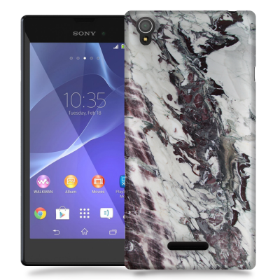 Skal till Sony Xperia T3 - Marble - Vit/Svart