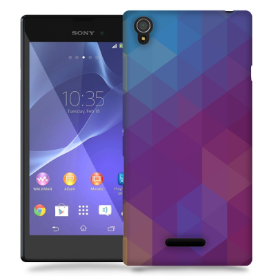 Skal till Sony Xperia T3 - Polygon - Lila