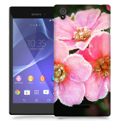 Skal till Sony Xperia T3 - Rosa blommor