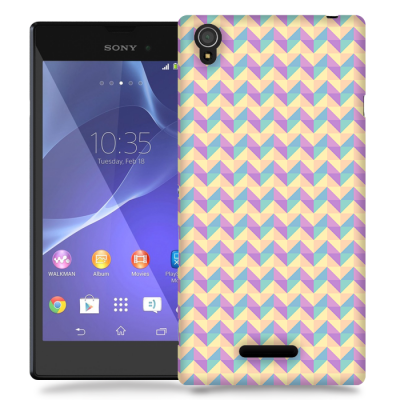 Skal till Sony Xperia T3 - Rutor Lila/Gul
