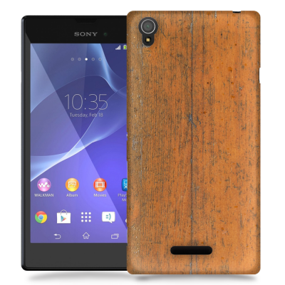 Skal till Sony Xperia T3 - Slitet trä