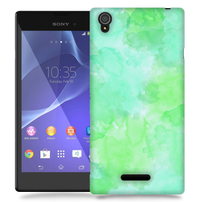 Skal till Sony Xperia T3 - Vattenfärg - Grön