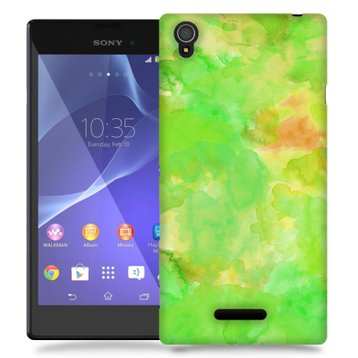Skal till Sony Xperia T3 - Vattenfärg - Grön/Gul