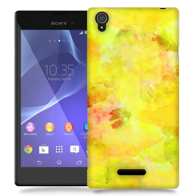 Skal till Sony Xperia T3 - Vattenfärg - Gul