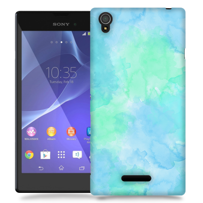 Skal till Sony Xperia T3 - Vattenfärg - Ljusblå