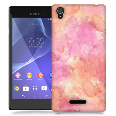 Skal till Sony Xperia T3 - Vattenfärg - Rosa
