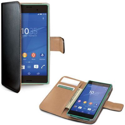 Celly Wallet Case Z3 Compact Svart/Beige