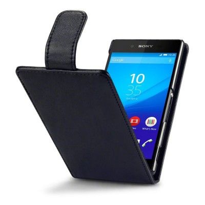 Flipfodral med kortplatser till Sony Xperia Z3+ (Svart)