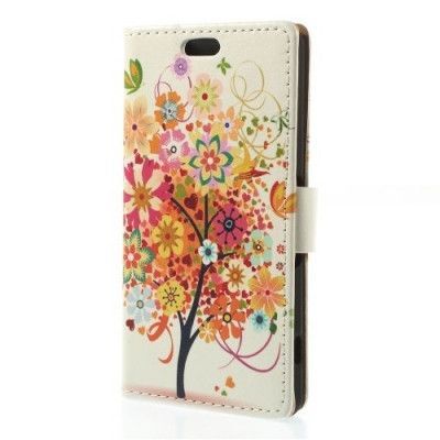 Plånboksfodral till Sony Xperia Z3 compact - Färgrik blomma träd