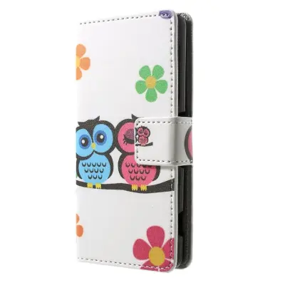 Plånboksfodral till Sony Xperia Z3 Compact - Två Ugglor