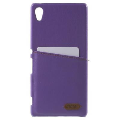 Roar Korea Läder Skal med kortfack till Sony Xperia Z3+ (Lila)