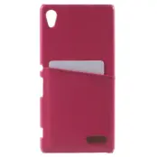 Roar Korea Läder Skal med kortfack till Sony Xperia Z3+ (Magenta)