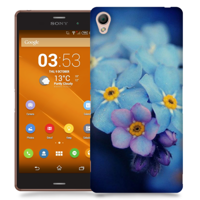 Skal till Sony Xperia Z3 - Blå blommor