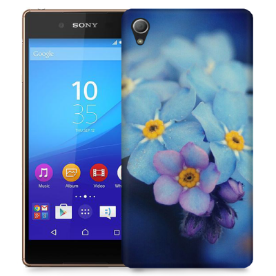 Skal till Sony Xperia Z3+ - Blå blommor
