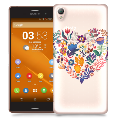 Skal till Sony Xperia Z3 - Blommigt hjärta