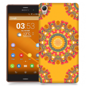 Skal till Sony Xperia Z3 - Blommigt mönster - Orange