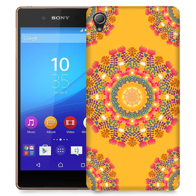 Skal till Sony Xperia Z3+ - Blommigt mönster - Orange
