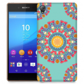 Skal till Sony Xperia Z3+ - Blommigt mönster - Turkos