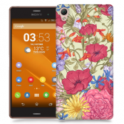 Skal till Sony Xperia Z3 - Blommor - Beige