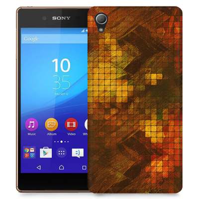 Skal till Sony Xperia Z3+ - Borstat rutor - Röd