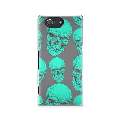 Skal till Sony Xperia Z3 Compact - Dödskallar - Turkos