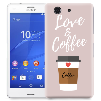 Skal till Sony Xperia Z3 Compact - I love coffe - Beige