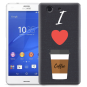 Skal till Sony Xperia Z3 Compact - I love coffe - Svart